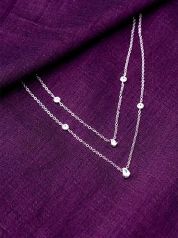 STERLYN - Solitaire Ensemble Drop Necklace