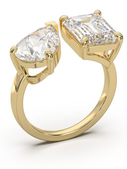 STERLYN - Pear Emerald Statement Ring