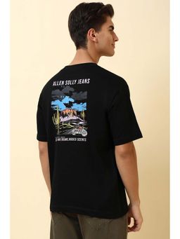 Allen Solly - Black Printed Oversized Fit T-Shirt
