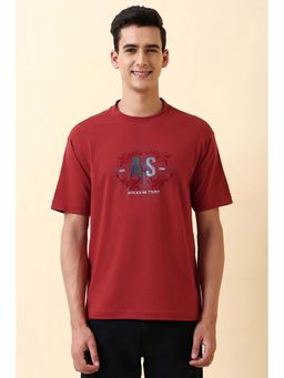 Allen Solly - Red Printed Oversized Fit T-Shirt