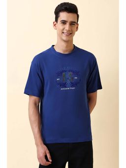 Allen Solly - Blue Printed Oversized Fit T-Shirt