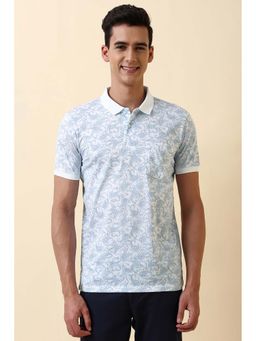Allen Solly - White Printed Regular Fit Polo T-Shirt