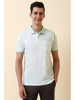 Allen Solly - White Printed Regular Fit Polo T-Shirt