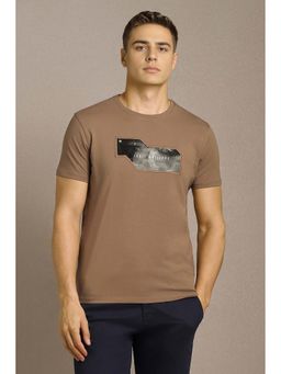 Louis Philippe - Brown Printed Slim Fit T-Shirt