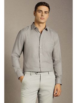 Louis Philippe - Grey Self Design Slim Fit Shirt