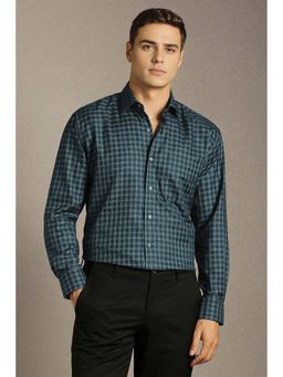 Louis Philippe - Green Checks Regular Fit Shirt
