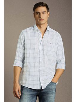 Louis Philippe - White Checks Slim Fit Shirt