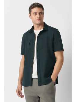 Van Heusen - Green Solid Slim Fit Shirt