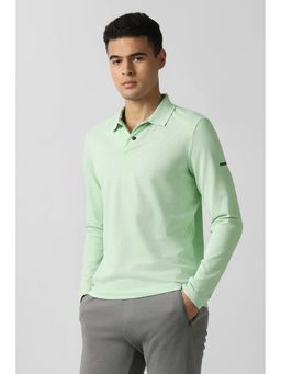 Van Heusen - Green Solid Regular Fit Polo T-Shirt