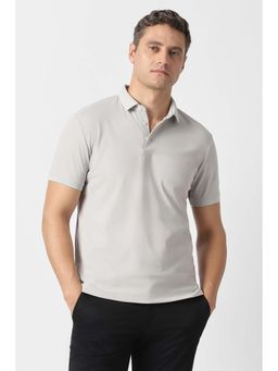 Van Heusen - Grey Solid Regular Fit Polo T-Shirt