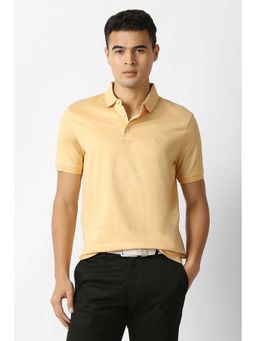 Van Heusen - Yellow Solid Regular Fit Polo T-Shirt