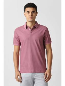 Van Heusen - Pink Solid Regular Fit Polo T-Shirt