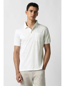 Van Heusen - White Solid Regular Fit Polo T-Shirt