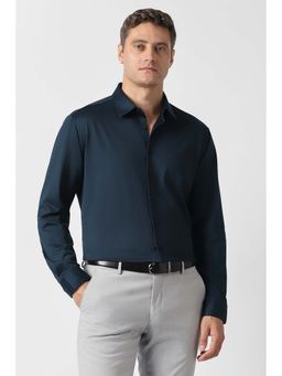 Van Heusen - Navy Blue Solid Slim Fit Shirt