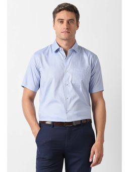 Van Heusen - Blue Solid Regular Fit Shirt