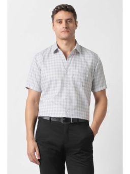 Van Heusen - Grey Checks Regular Fit Shirt
