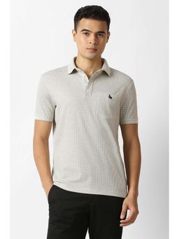 Van Heusen - White Printed Regular Fit Polo T-Shirt