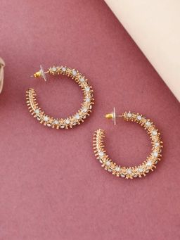Shoshaa - Gold-Toned Contemporary Handcrafted Half Hoop Earrings