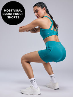 Kica - High-Waisted Workout Booty Shorts with Pockets in KICASKN™ Fabric - KIC403 Green