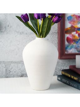 Folkstorys - Amphora White Ceramic Vase