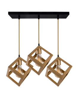 Homesake - Linear Chandelier Golden Cube 6Inch Pendant