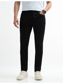 Arrow Newyork - Men Black Tapered Fit Mid Waist Jeans