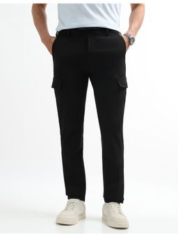 Arrow Newyork - Men Solid Super Slim Fit All Day Black Pant
