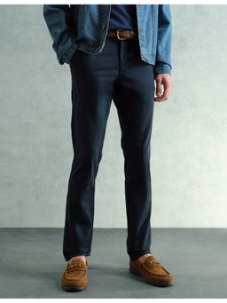 Arrow Sports - Men Smart Slim Fit Solid Blue Pant