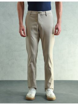 Arrow Sports - Men Smart Slim Fit Solid Grey Pant