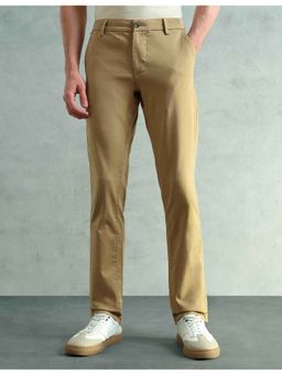 Arrow Sports - Men Smart Slim Fit Solid Brown Pant