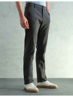 Arrow Sports - Men Smart Slim Fit Solid Grey Pant