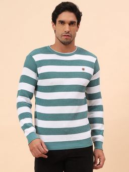 Cantabil - Men Breathable & Soft with Color Turquoise Sweater