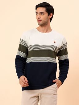Cantabil - Men Breathable & Soft with Color Navy Blue Sweater