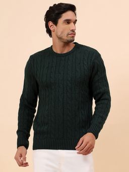 Cantabil - Men Breathable & Soft with Color Green Sweater