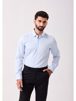 MH&Y - Cut Away Collar Cotton Twill Powder Blue Shirt