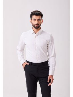 MH&Y - Cut Away Collar Premium Cotton Dobby Off White Shirt