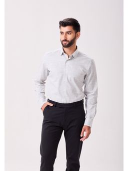 MH&Y - Cut Away Collar Cotton Slub Grey Shirt