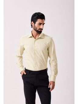 MH&Y - Cut Away Collar Mustard Stripes Shirt