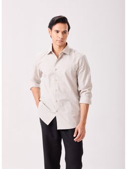 MH&Y - Cut Away Collar Stripes Beige Shirt
