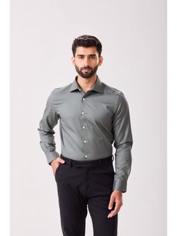 MH&Y - Cut Away Collar Cotton Twill Grey Shirt