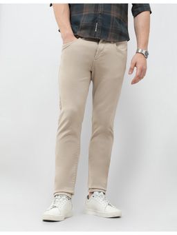 U.S. Polo Assn. Denim Co. - Men Beige Tapered Fit Mid Waist Jeans
