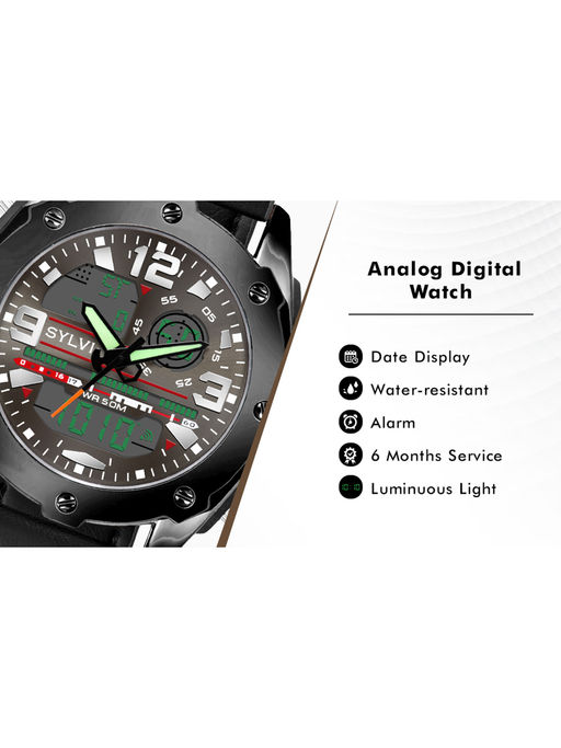 Buy Sylvi Horizon Black Dial Analog Digital Watch for Mens