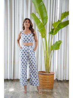 Moonstruck - Lotus Print Pants with Cropped Top Co-Ord Set (Set of 2)
