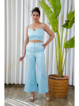 Moonstruck - Blue Strapped Bustier with Pants Co-Ord Set (Set of 2)