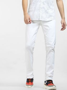 Jack & Jones - White Low Rise Glenn Slim Fit Jeans