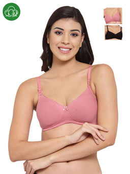 Inner Sense - Organic Cotton Antimicrobal Padded T-Shirt Bra -Pack Of 3 -Multi-Color