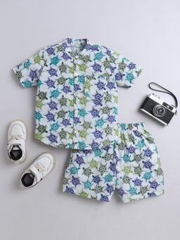 The Magic Wand - Half Sleeves Tortoise Printed Shirt & Shorts - Multi Color (Set of 2)