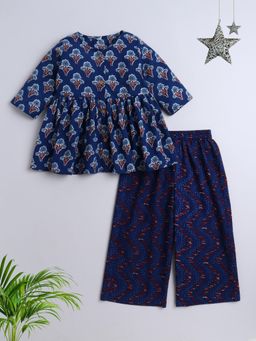 The Magic Wand - Cotton Printed Top & Pant - Navy Blue (Set of 2)