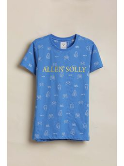 Allen Solly - Boys Light Blue Printed Round Neck T-Shirt