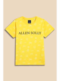 Allen Solly - Boys Yellow Printed Round Neck T-Shirt